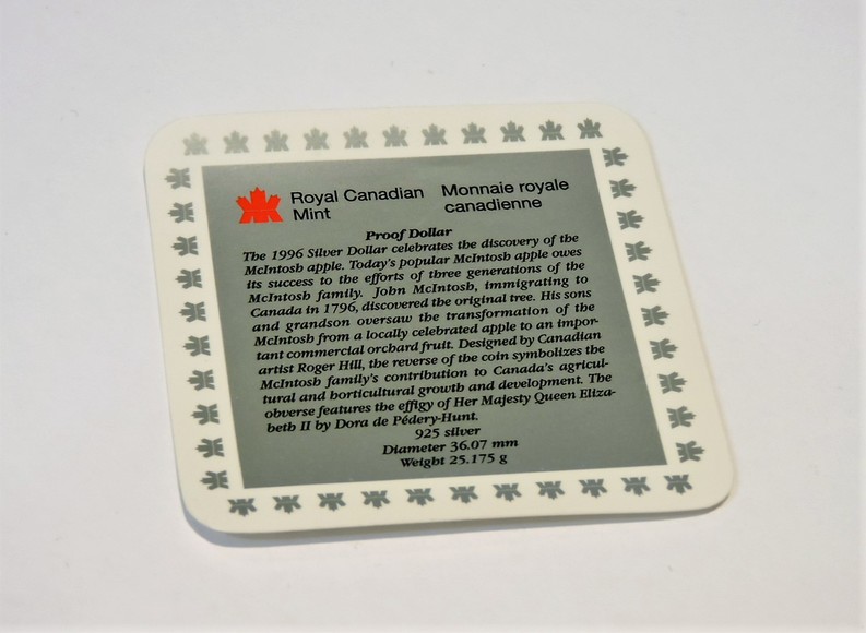 Image for MCINTOSH DOLLAR ROYAL CANADIAN MINT 1996