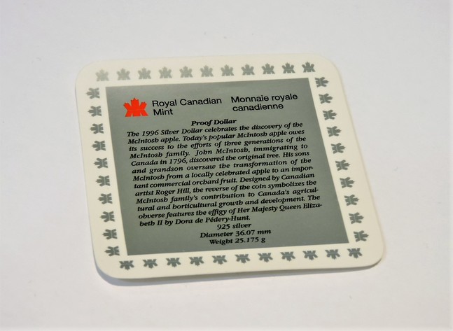 Image for MCINTOSH DOLLAR ROYAL CANADIAN MINT 1996