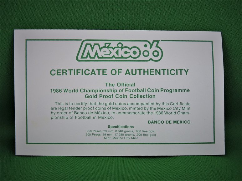 Image for BANCO DE MEXICO OFFICIAL MEXICO 86 FOUR COIN GOLD PROOF COLLECTION