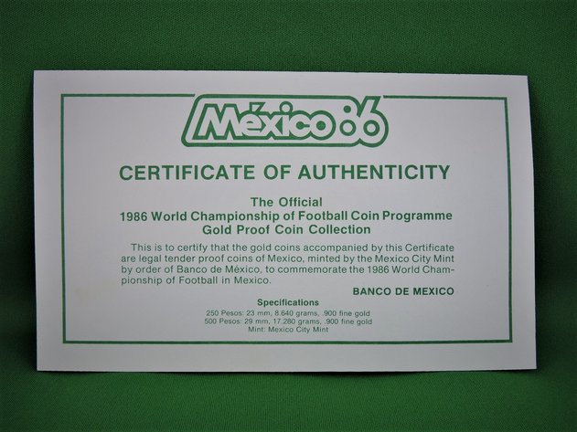 Image for BANCO DE MEXICO OFFICIAL MEXICO 86 FOUR COIN GOLD PROOF COLLECTION