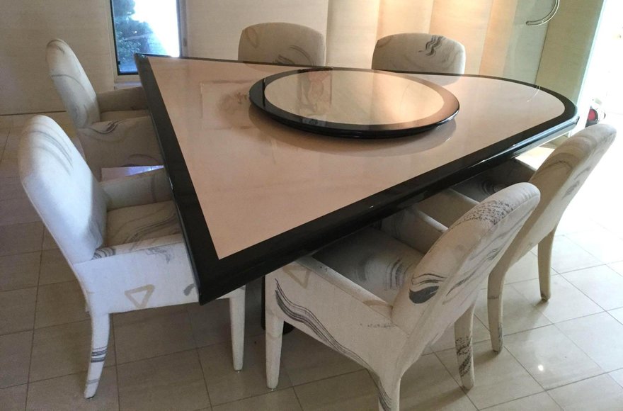 Image for Alderfer Online - Villanova, PA Part 1 Auction: 4-14-19 | Majestic Villanova Estate Features Quadrondo Dining Table by Erwin Nagel for Rosenthal, Designer Clothing, Chrome Bar Stools, Art Deco Dining Table, Enameled Painting, Decoratives & More!