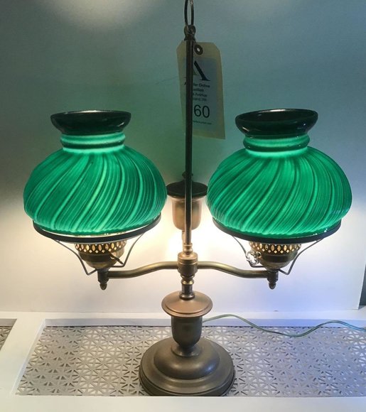 Image for Alderfer Online - Oreland, PA: 5-30-19 | Featuring Gone with the Wind Oil Lamp, Dough Box Table, Limoges & Noritake China, Sterling & More!