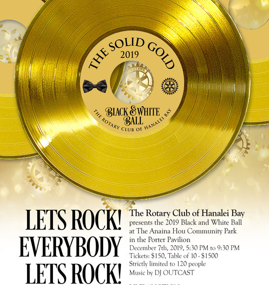 Image for Rotary Club of Hanalei Bay • Black and White Ball Online Auction
