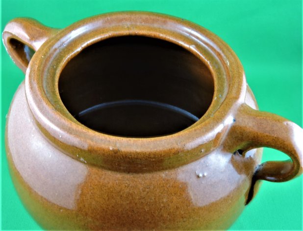 Image for VINTAGE BROWN STONEWARE BEAN POT