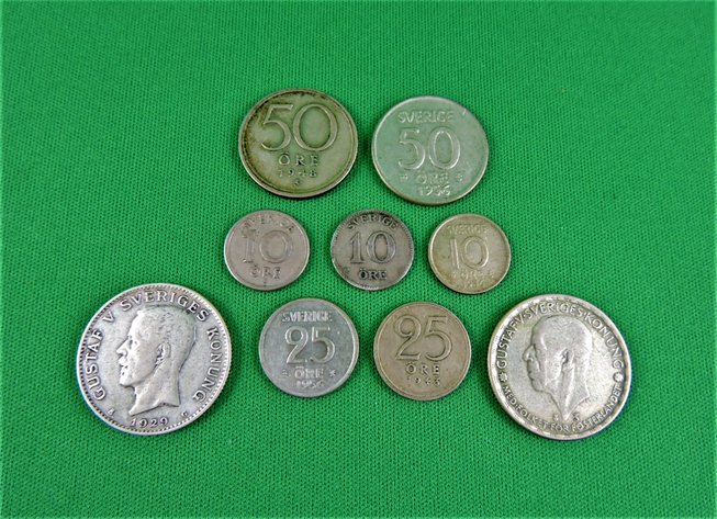 Image for SWEDEN COINAGE VARIOUS YEARS 1909 - 1956