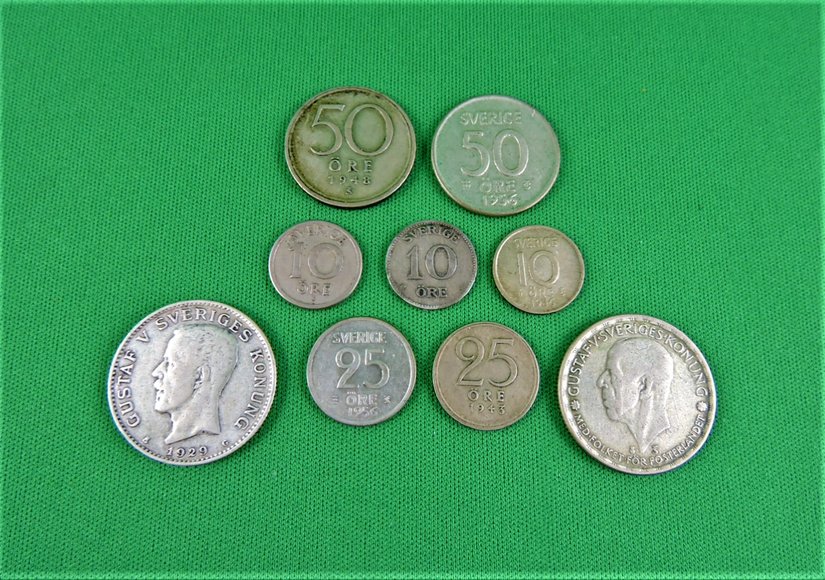 Image for SWEDEN COINAGE VARIOUS YEARS 1909 - 1956