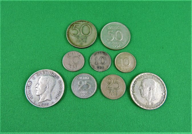 Image for SWEDEN COINAGE VARIOUS YEARS 1909 - 1956