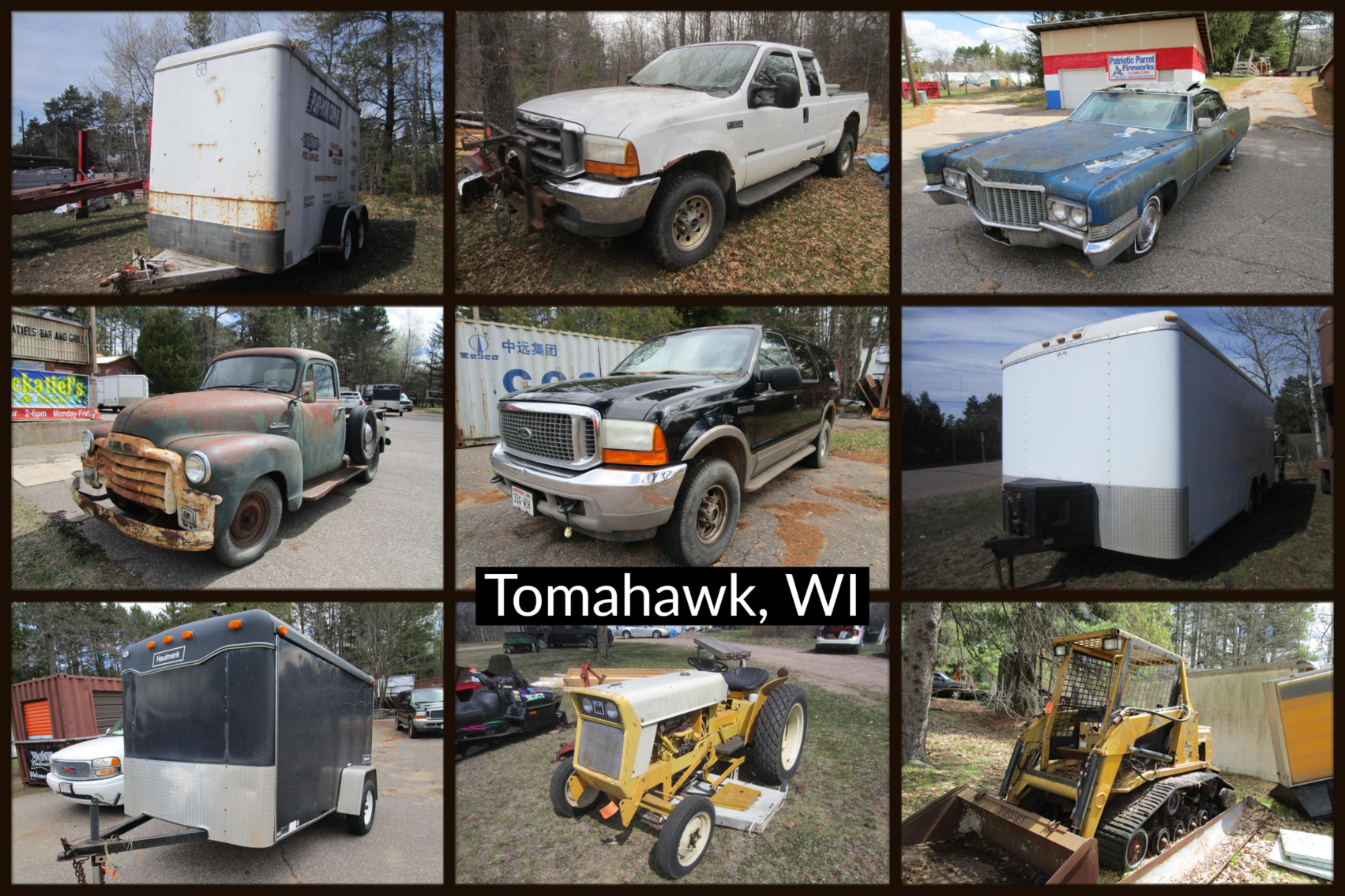 Construction Equipment, Vehicles, Guns, Restaurant Equipment & More Tomahawk, WI