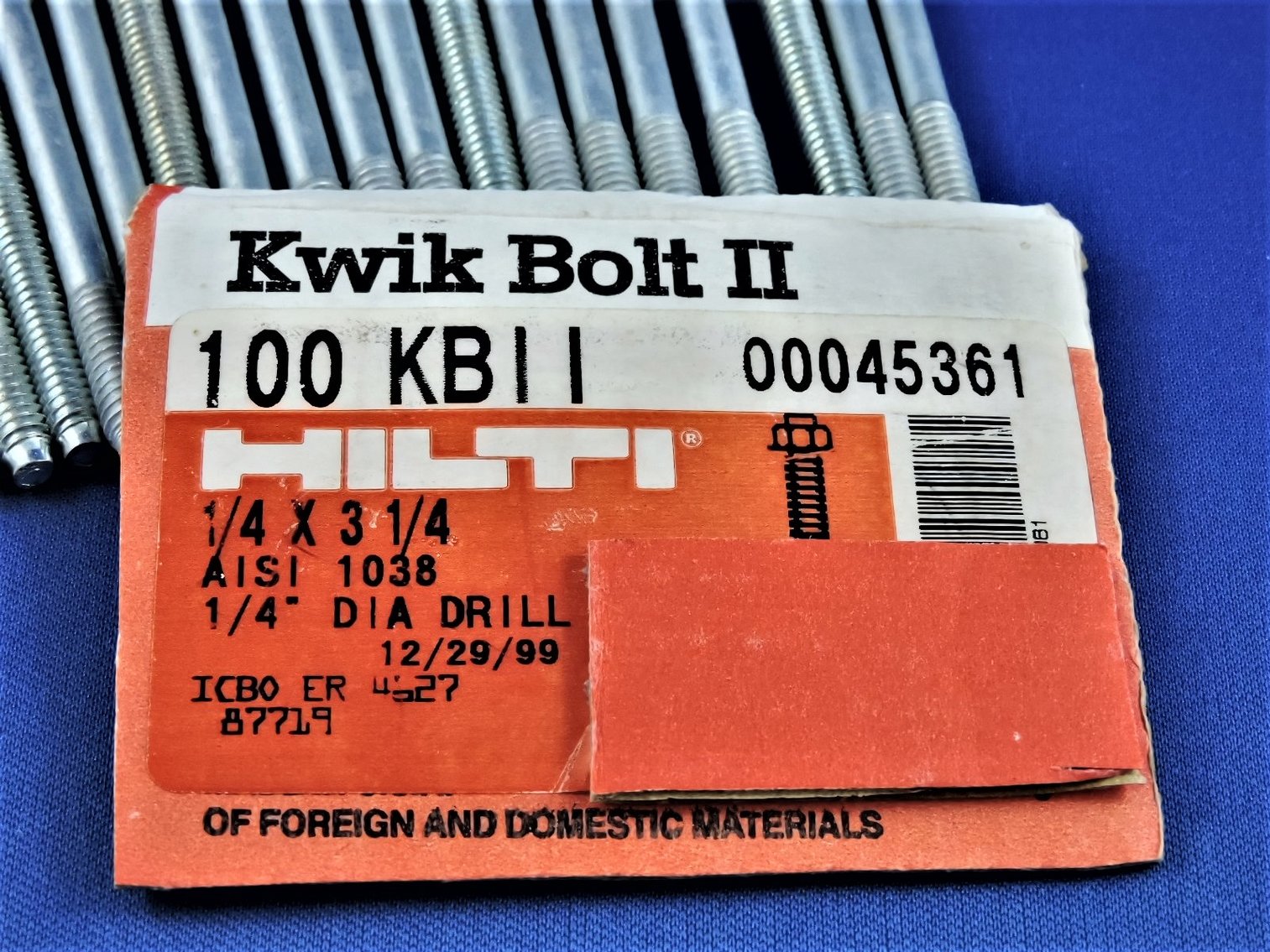 Image for HILTI - Kwick Bolt - Hilti Nail - Hardware Inventory Clearance