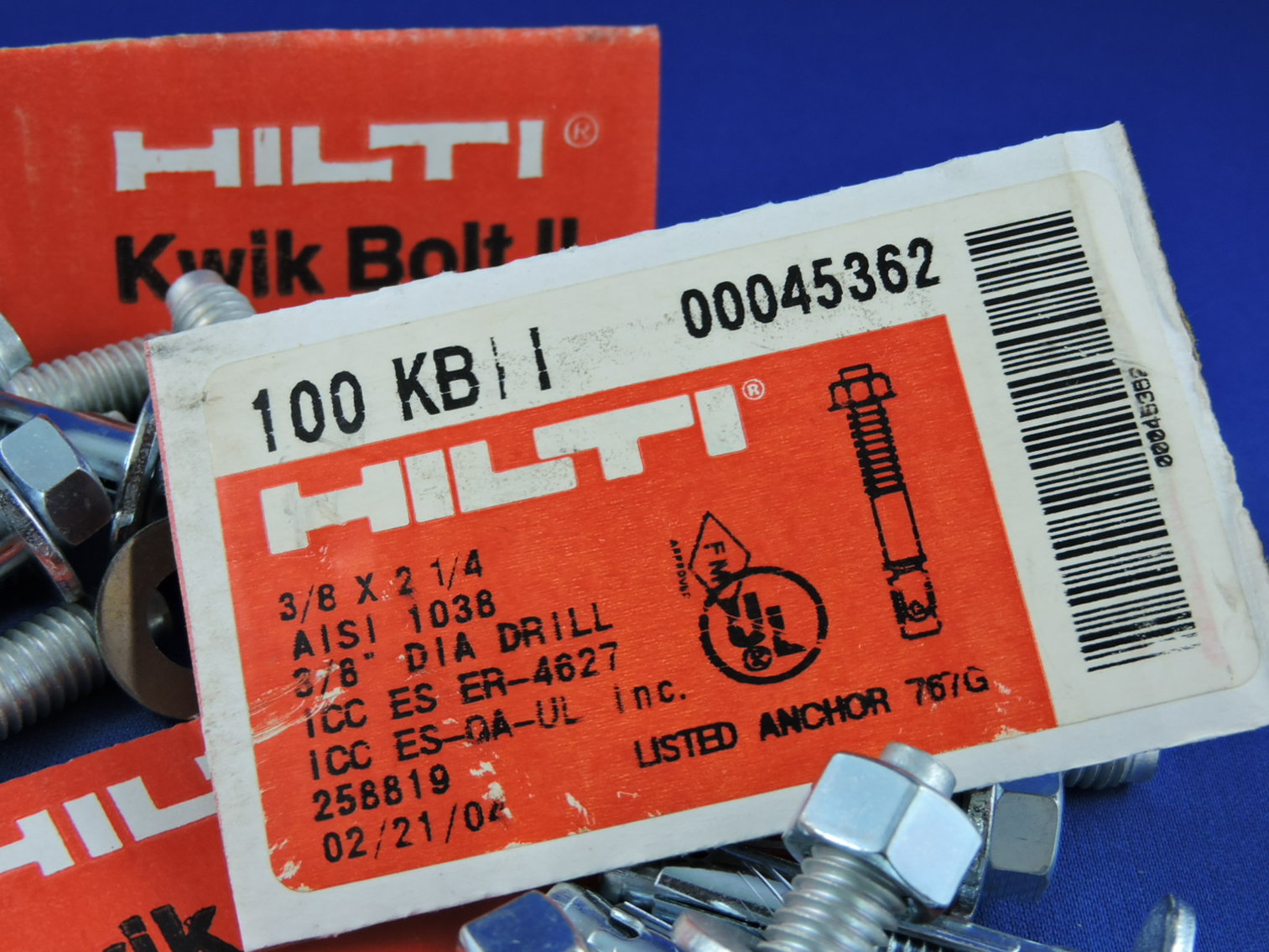 Image for HILTI - Kwick Bolt - Hilti Nail - Hardware Inventory Clearance