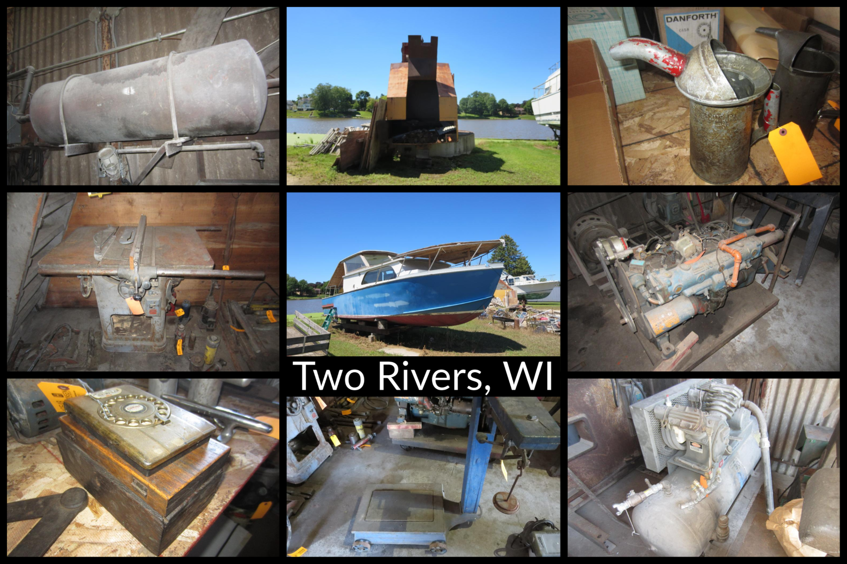 Boating, Historical Memorabilia & Industrial Items Two Rivers, WI