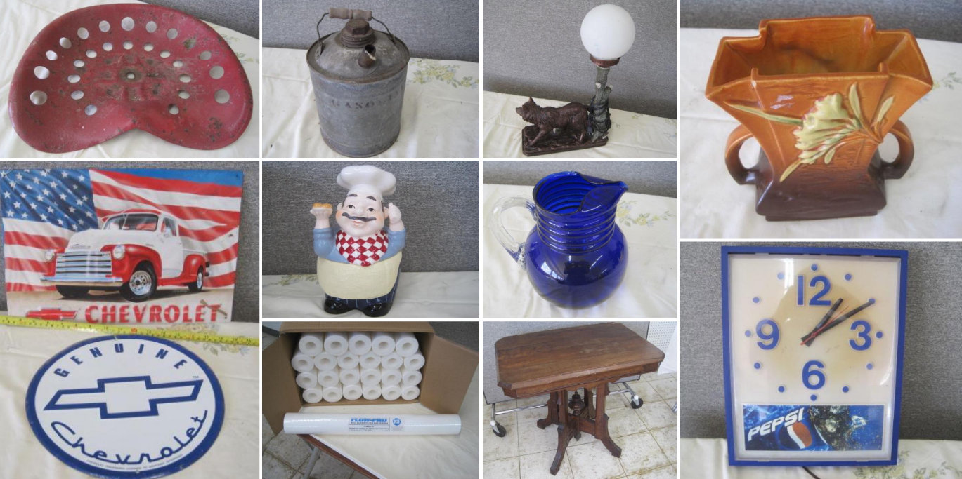 Furniture, Tires and Rims, Tanks, Shop Supplies, Glassware and More