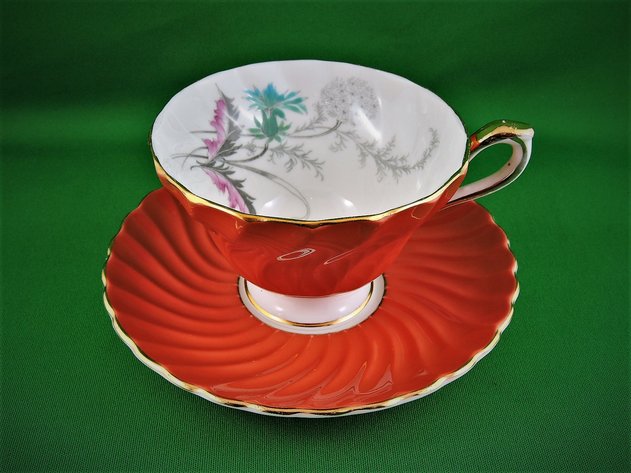 Image for Aynsley Fine Bone China Tea Cup and Matching Saucer - Made in England