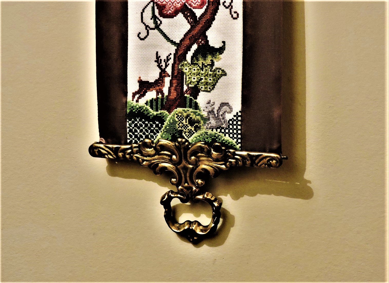 Image for Jacobean Cross Stitch Bell Pull - Vintage