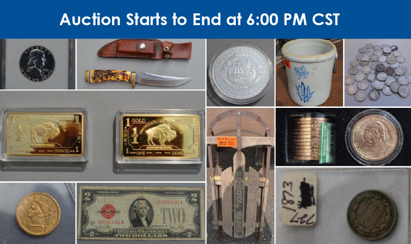 Large Collection of Coins and Currency, Vintage Metal Cars, Gun Safe and More