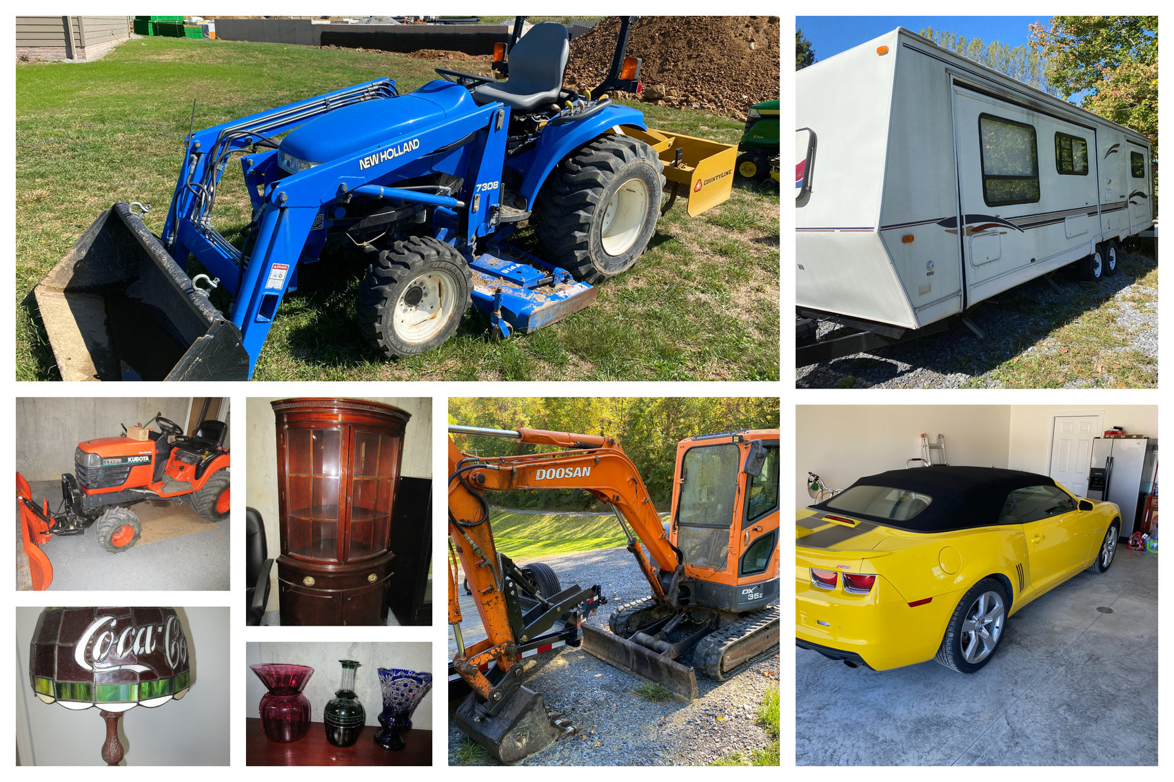 Image for Camaro, Camper, Kubota, Excavator and More!