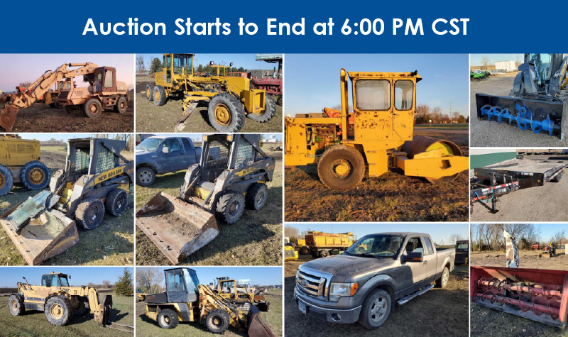 Surplus Construction Equipment, Farm, Trailers, Skid Loaders, Pickups and Parts