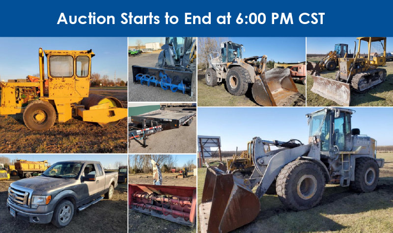 Surplus Construction Equipment, Farm, Trailers, Skid Loaders, Pickups and Parts