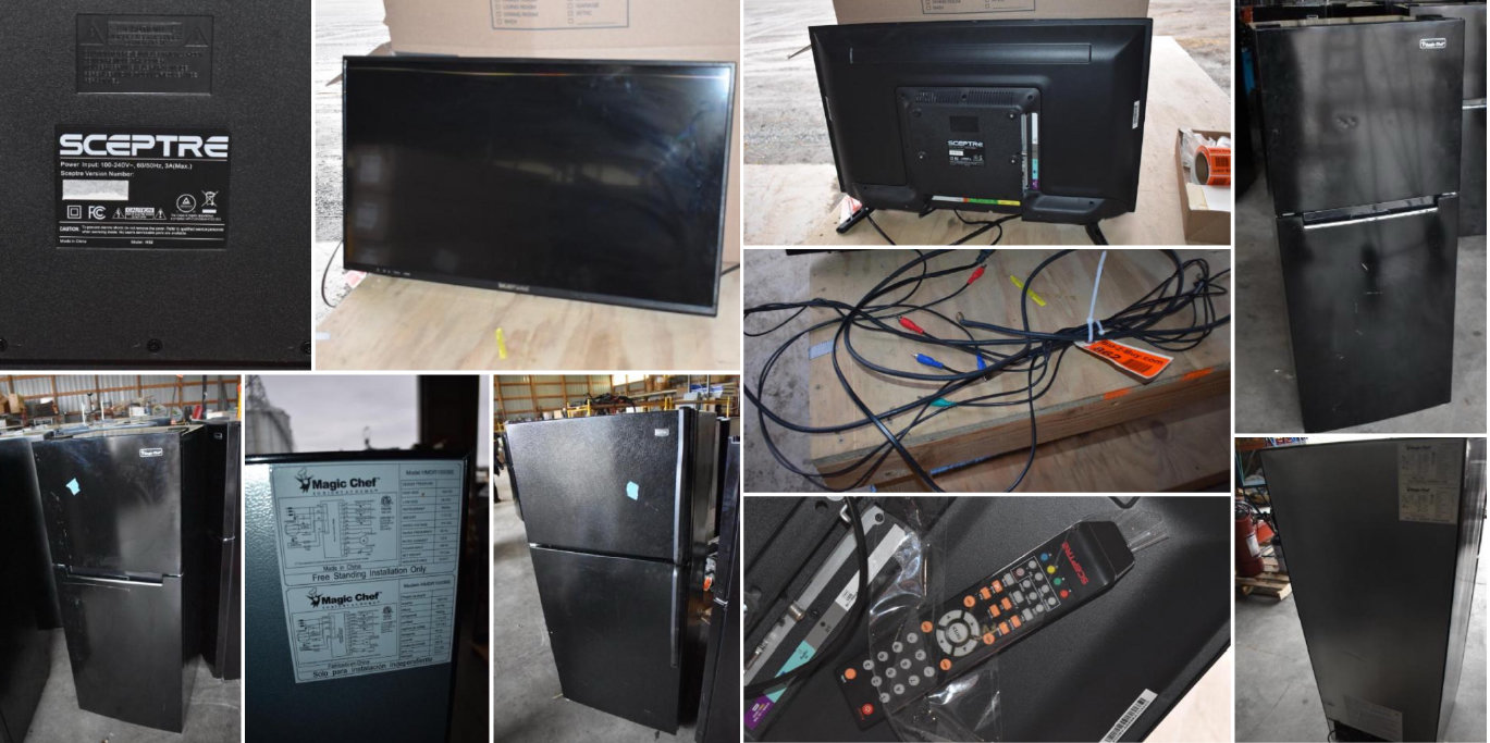 (17) Magic Chef Refrigerator/Freezer and (17) TV's