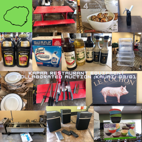 Image for Kapaa Restaurant Equipment Collaborated Auction (KAUAI) 03/01