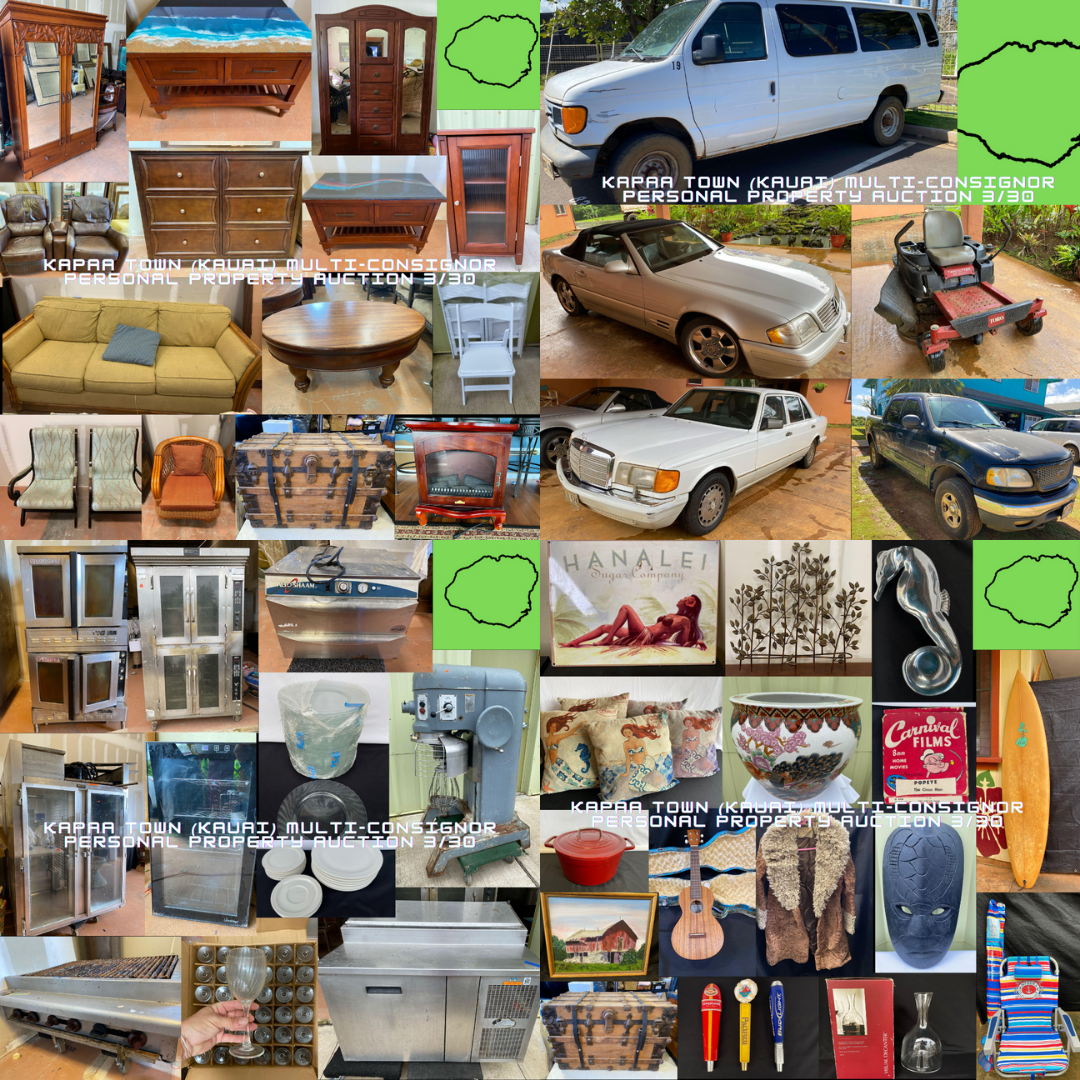 Image for Kapaa Town (KAUAI) Multi-Consignor Personal Property Auction 3/30