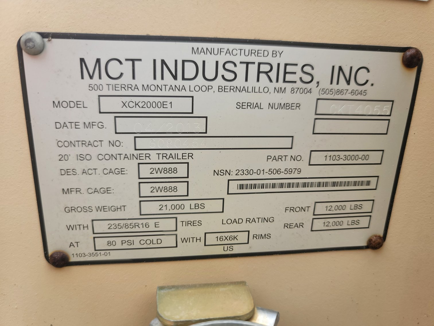 Image for 9 MCT Industries, Inc. Transport Chassis Trailers