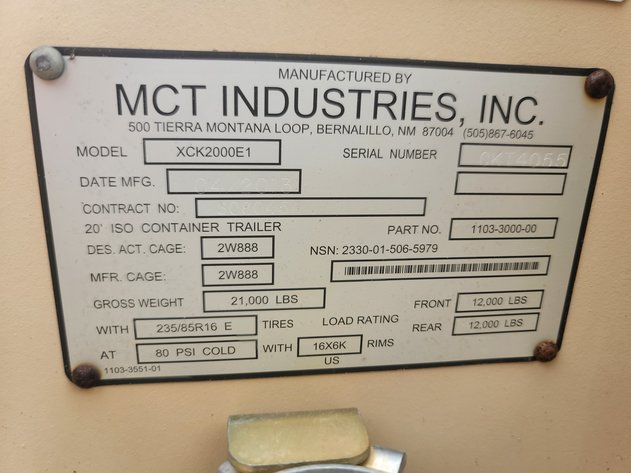 Image for 9 MCT Industries, Inc. Transport Chassis Trailers