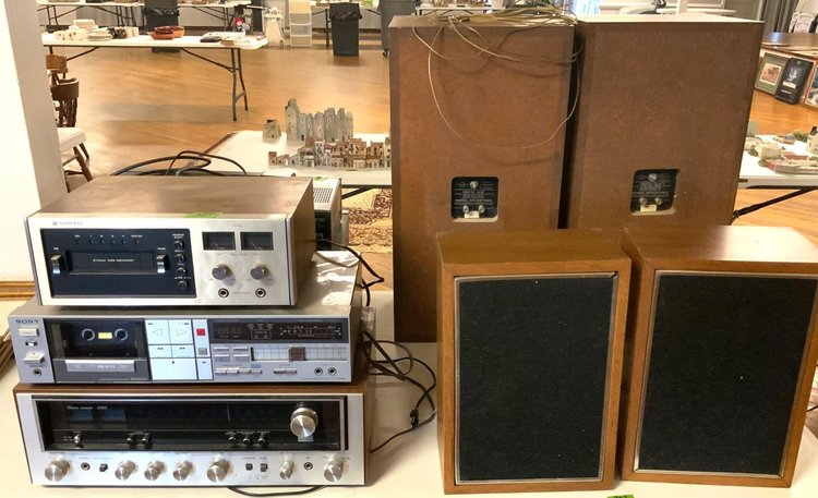 Image for Nutcrackers, Cherry Furniture, Slag Glass Lamp, Framed Art & More