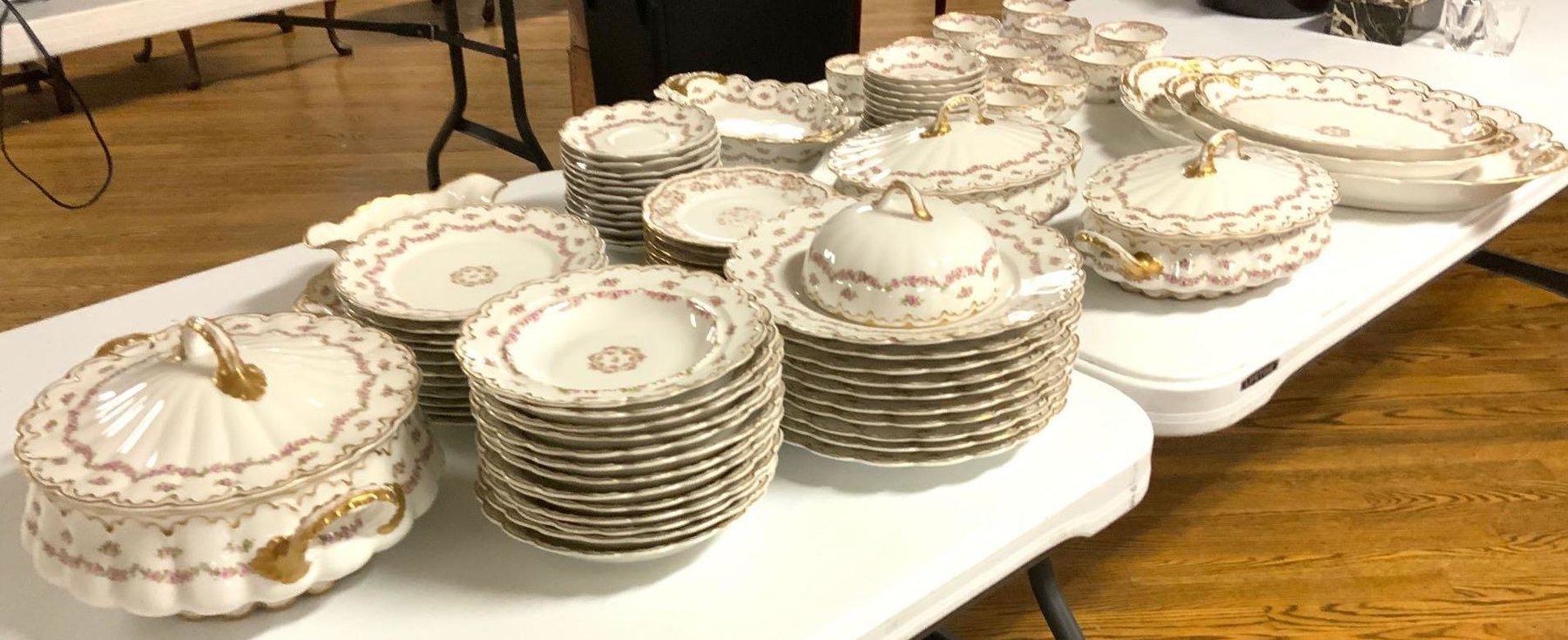 Image for Nutcrackers, Cherry Furniture, Slag Glass Lamp, Framed Art & More