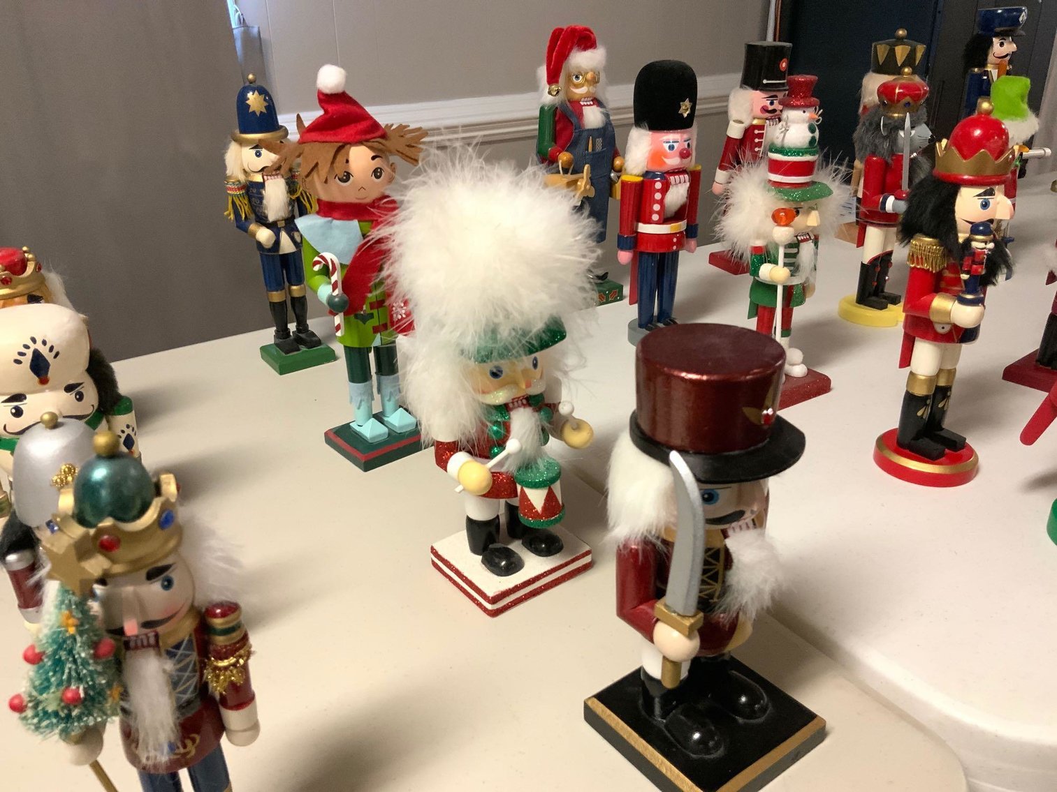 Image for Nutcrackers, Cherry Furniture, Slag Glass Lamp, Framed Art & More