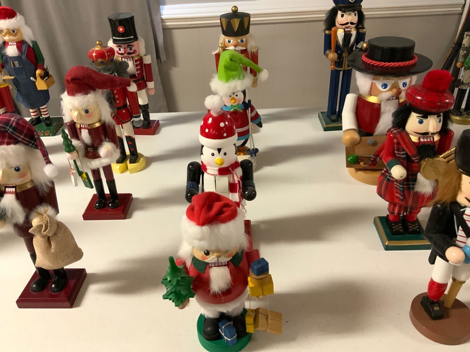 Image for Nutcrackers, Cherry Furniture, Slag Glass Lamp, Framed Art & More