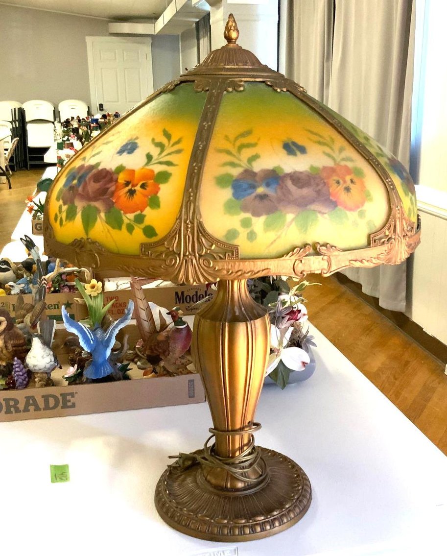 Image for Nutcrackers, Cherry Furniture, Slag Glass Lamp, Framed Art & More