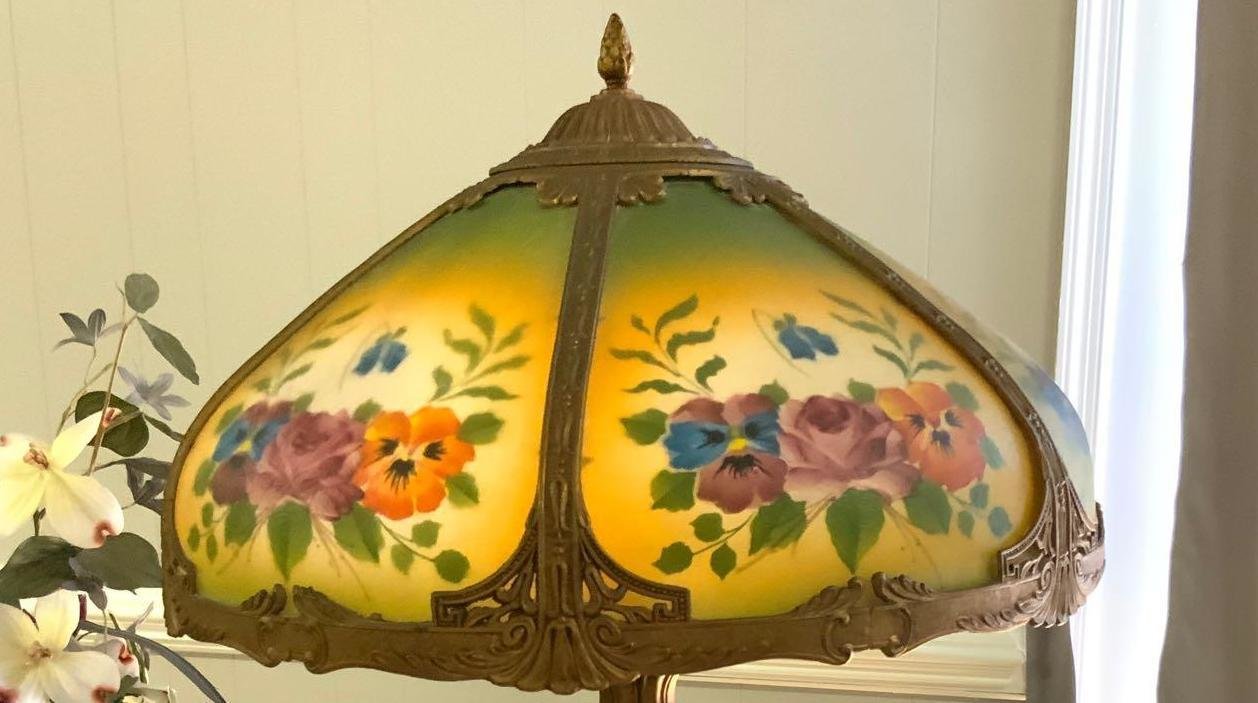 Image for Nutcrackers, Cherry Furniture, Slag Glass Lamp, Framed Art & More