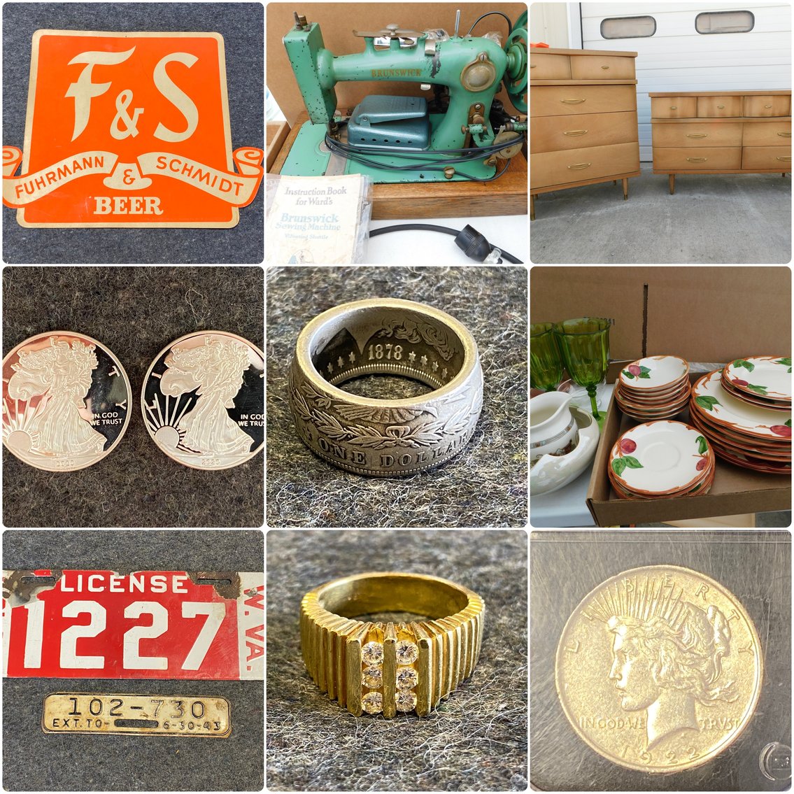 Image for Shinnston, WV – Jewelry, Coins, WV Sample License Plates, Antiques & Household
