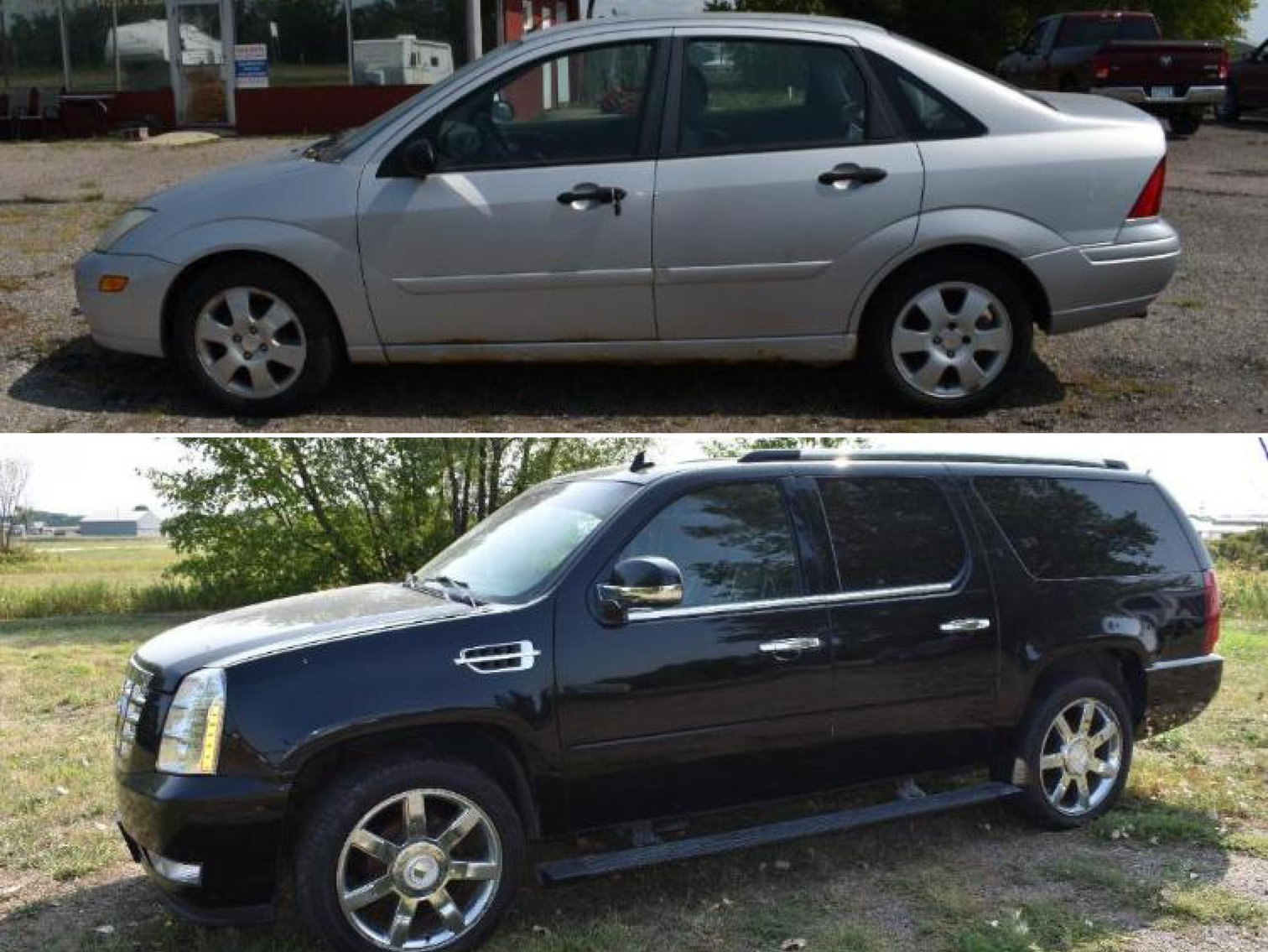 2007 Cadillac Escalade & 2001 Ford Focus