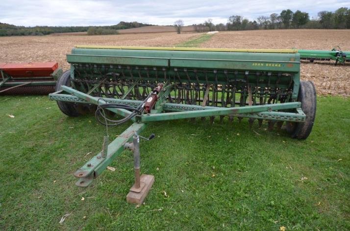 JD 9400 COMBINE, JD 4250 TRACTOR, AND FARM EQUIPMENT
