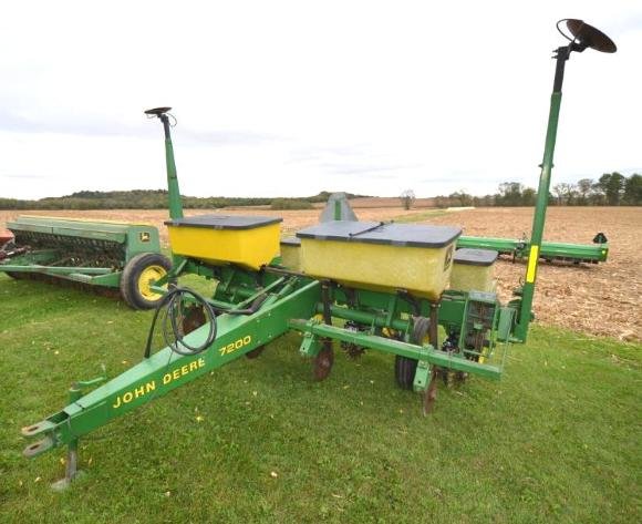 JD 9400 COMBINE, JD 4250 TRACTOR, AND FARM EQUIPMENT