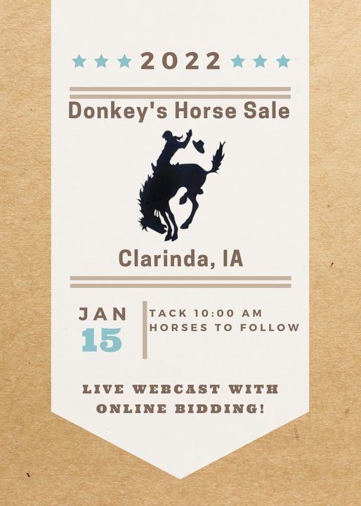 Image for Donkey's Horse Sale - Clarinda, Iowa January 15th
