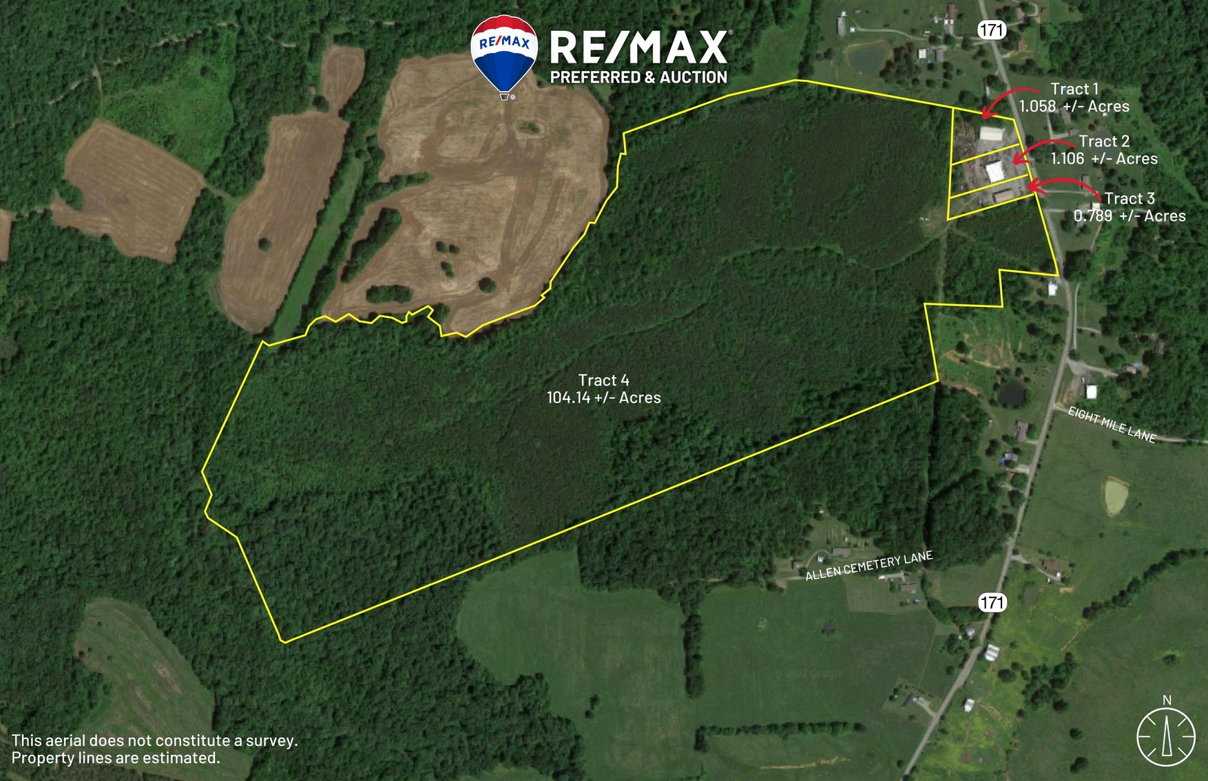 Image for 107 +/- Acres Selling in 4 Tracts