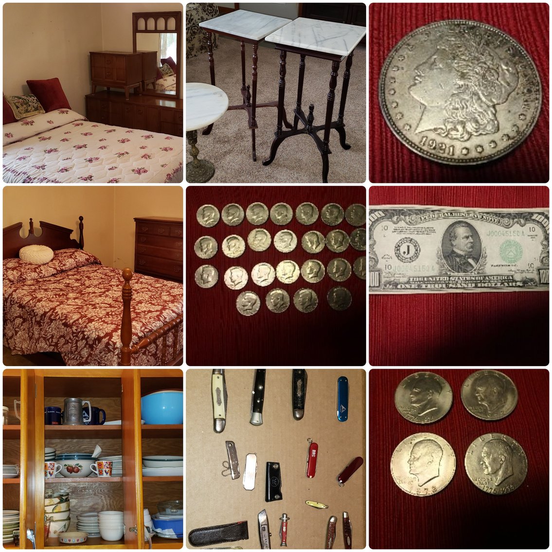 Image for Fairmont, WV – Online Estate Auction: $1000 Bill! Coins, furniture, gold & silver jewelry, décor, and more!