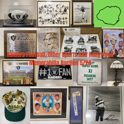 Image for Raiders Football, Other Sports and Hollywood Memorabilia Auction 5/24