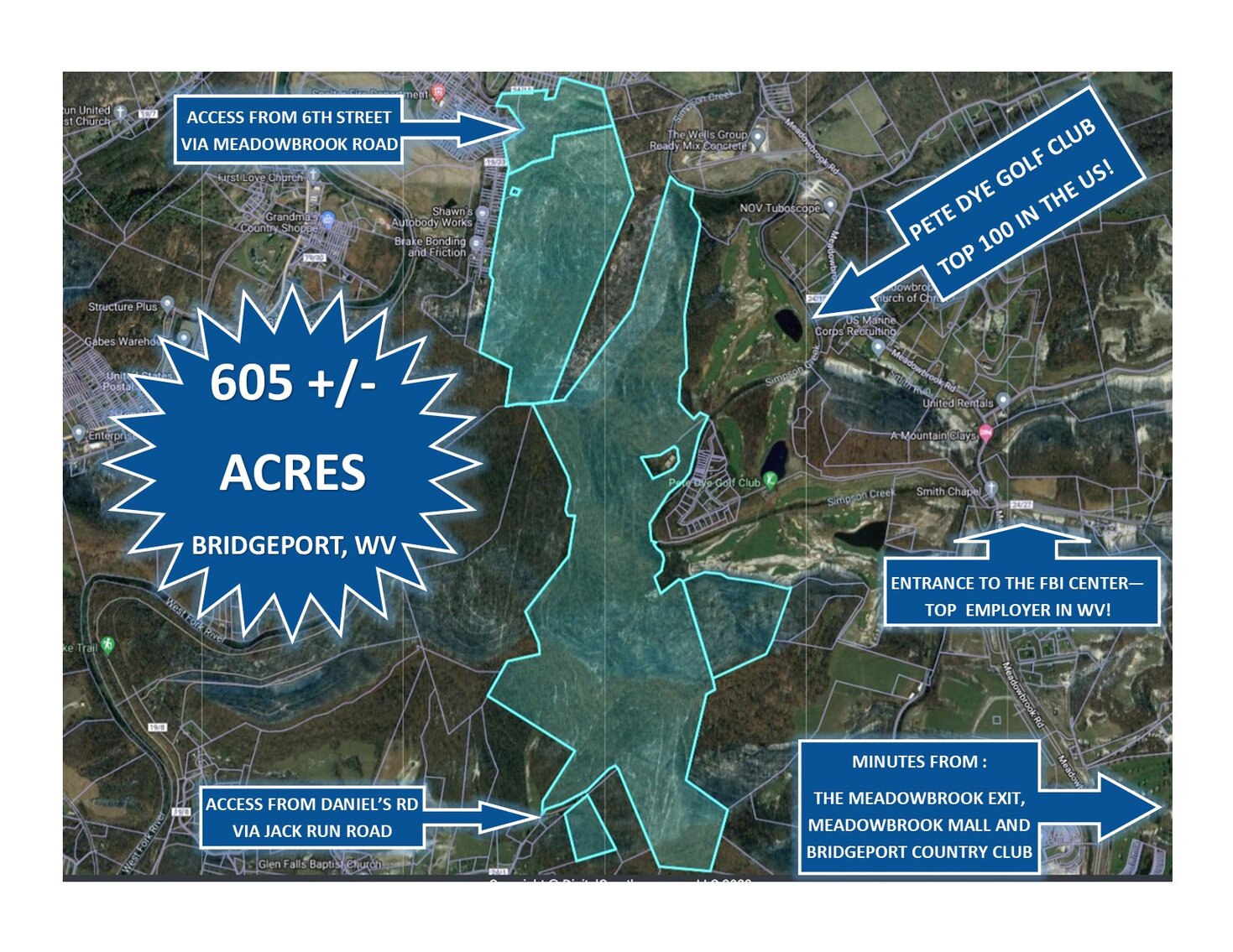 Image for SOLD $1,650,000 - 605 Acres Surrounding Pete Dye Golf Club