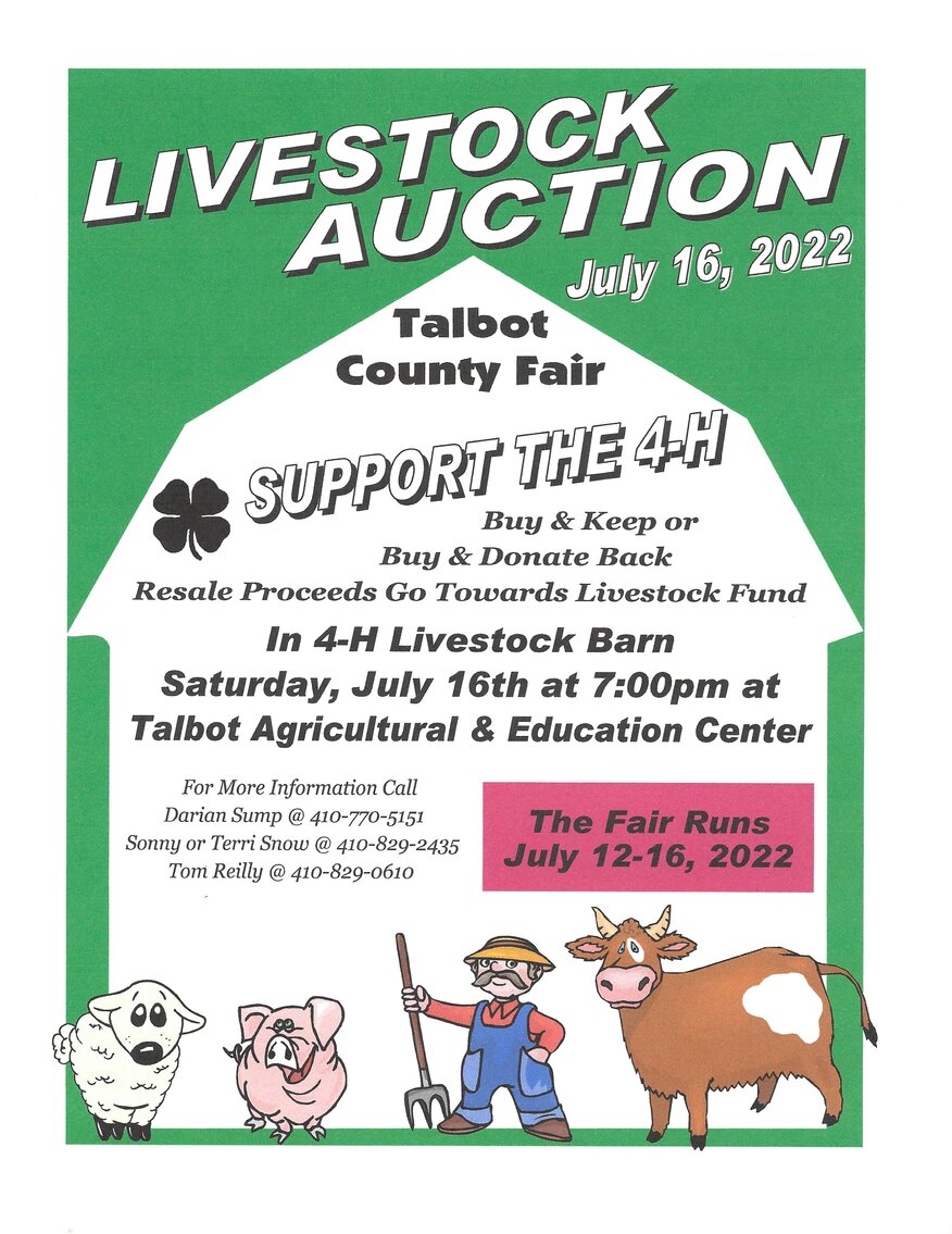 Image for Jul 16, 2022 4-H Livestock Auction - Talbot County Fair