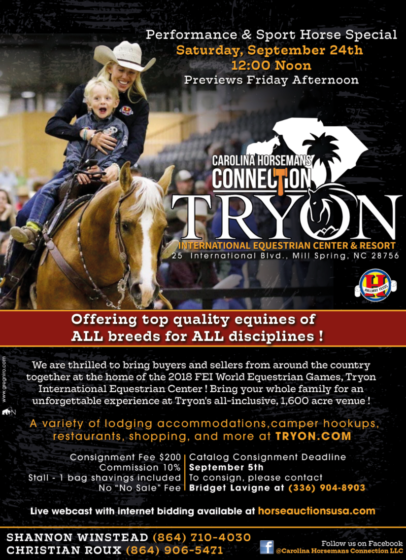 Image for Carolina Horsemans Connection at Tryon International - Mill Spring, NC September 24th