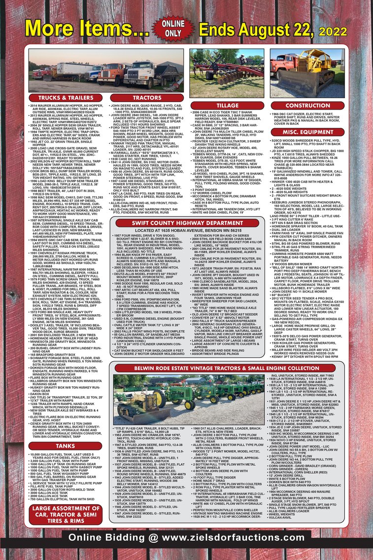 Image for AUGUST FARMER DEALER ONLINE ONLY CONSIGNMENT