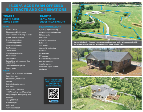 Image for Farm Auction: 16.35+/- Acres, Home, Shop with Apartment, Equestrian Facilities