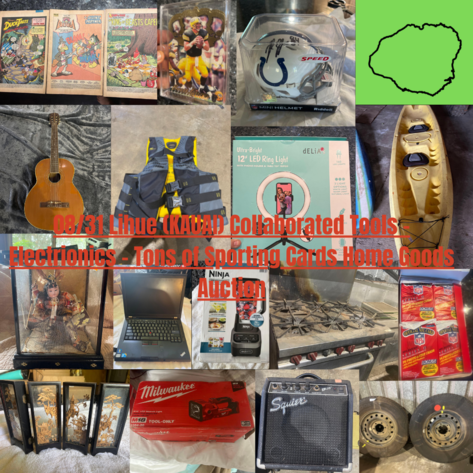 Image for 08/31 Lihue (KAUAI) Collaborated Tools - Electrionics - Tons of Sporting Cards and Home Goods Auction