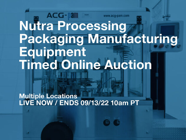 Image for Nutra Processing Packaging Manufacturing Equipment Auction