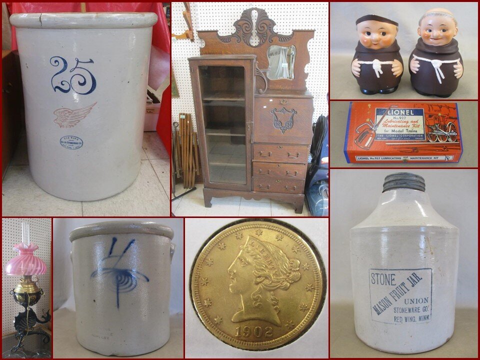 Image for Stoneware, Coins, Antiques & Collectibles (green tag)