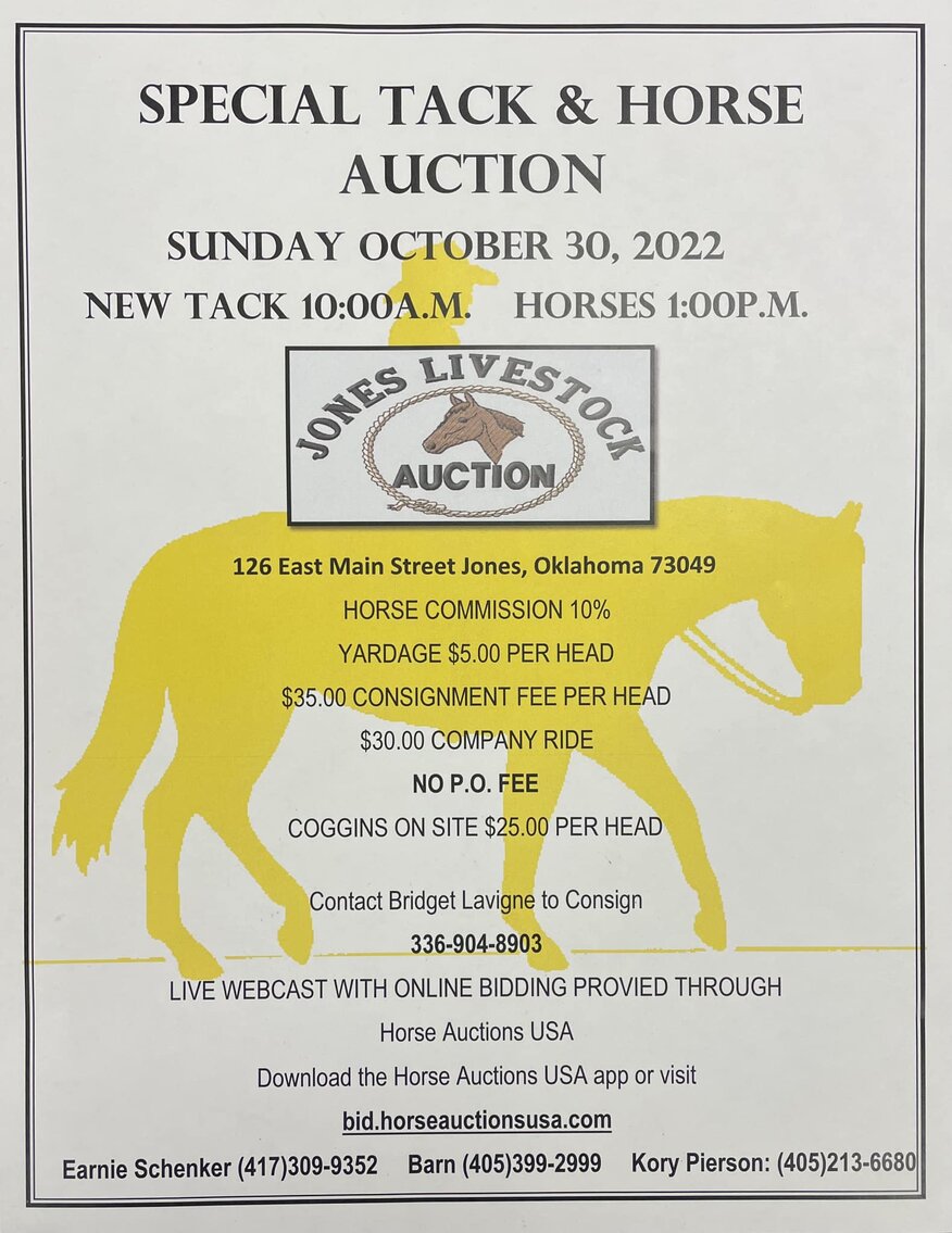 Jones Livestock Auction Fall Special Sale October 30th Jones, Oklahoma